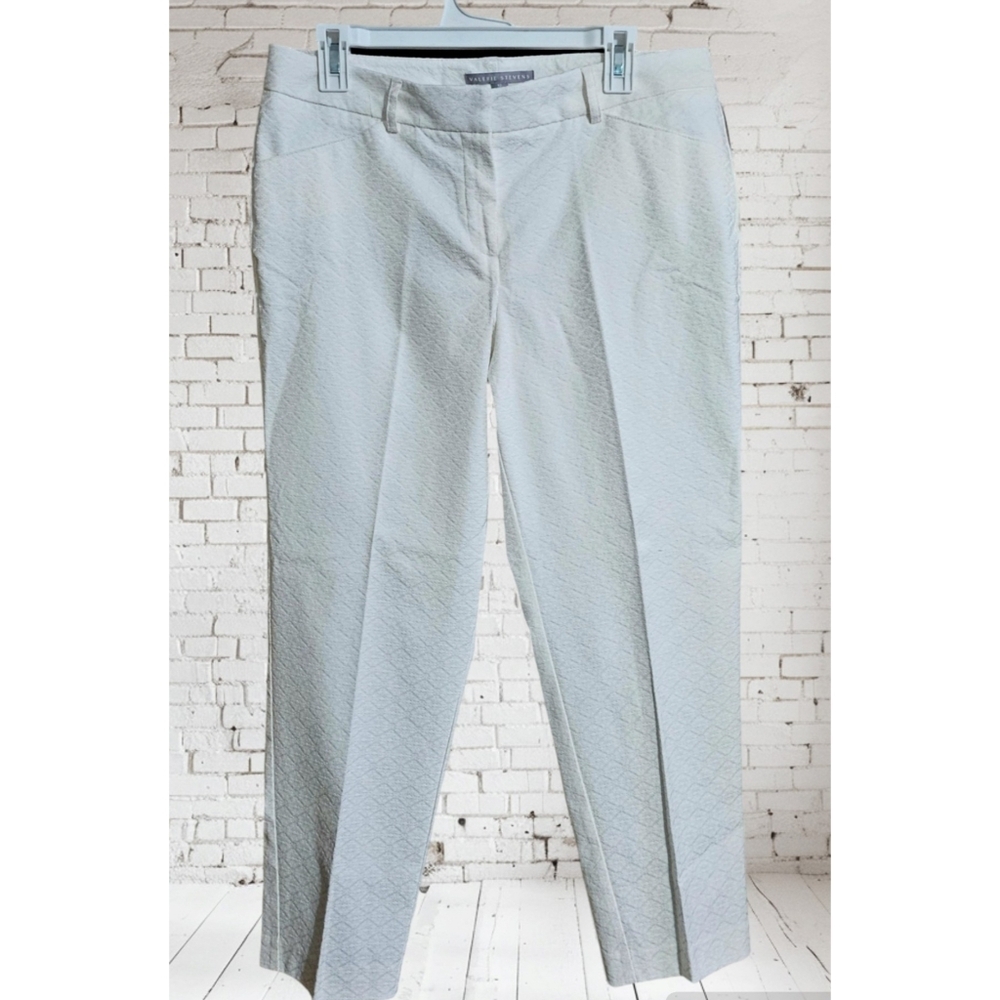 Valerie Stevens Textured Bright White Trousers Size 12